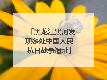 黑龙江黑河发现多处中国人民抗日战争遗址