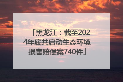 黑龙江：截至2024年底共启动生态环境损害赔偿案740件