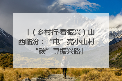 （乡村行·看振兴）山西临汾：“电”亮小山村 “碳”寻振兴路