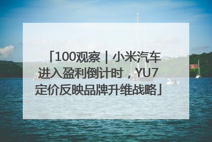 100观察｜小米汽车进入盈利倒计时，YU7定价反映品牌升维战略