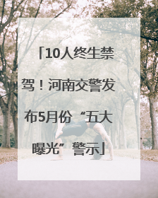 10人终生禁驾！河南交警发布5月份“五大曝光”警示