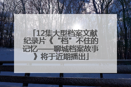 12集大型档案文献纪录片《“档”不住的记忆——聊城档案故事》将于近期播出