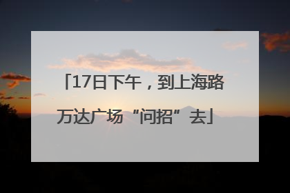 17日下午，到上海路万达广场“问招”去