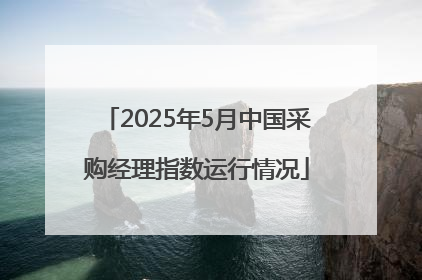 2025年5月中国采购经理指数运行情况