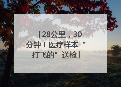28公里，30分钟！医疗样本“打飞的”送检